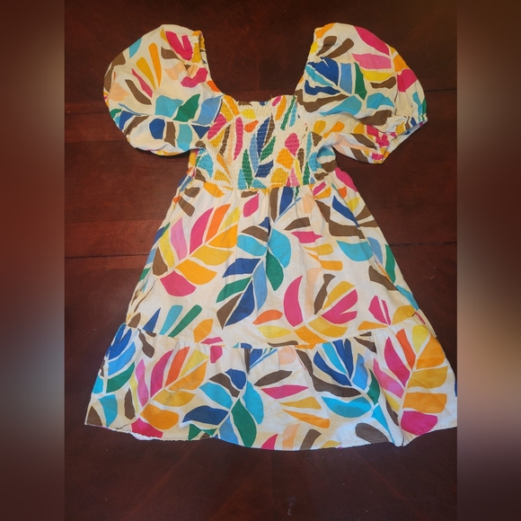 Tabitha Brown X Target Linen Blend Botanical Puff Sleeve Mini Dress (SMALL) - Picture 2 of 6